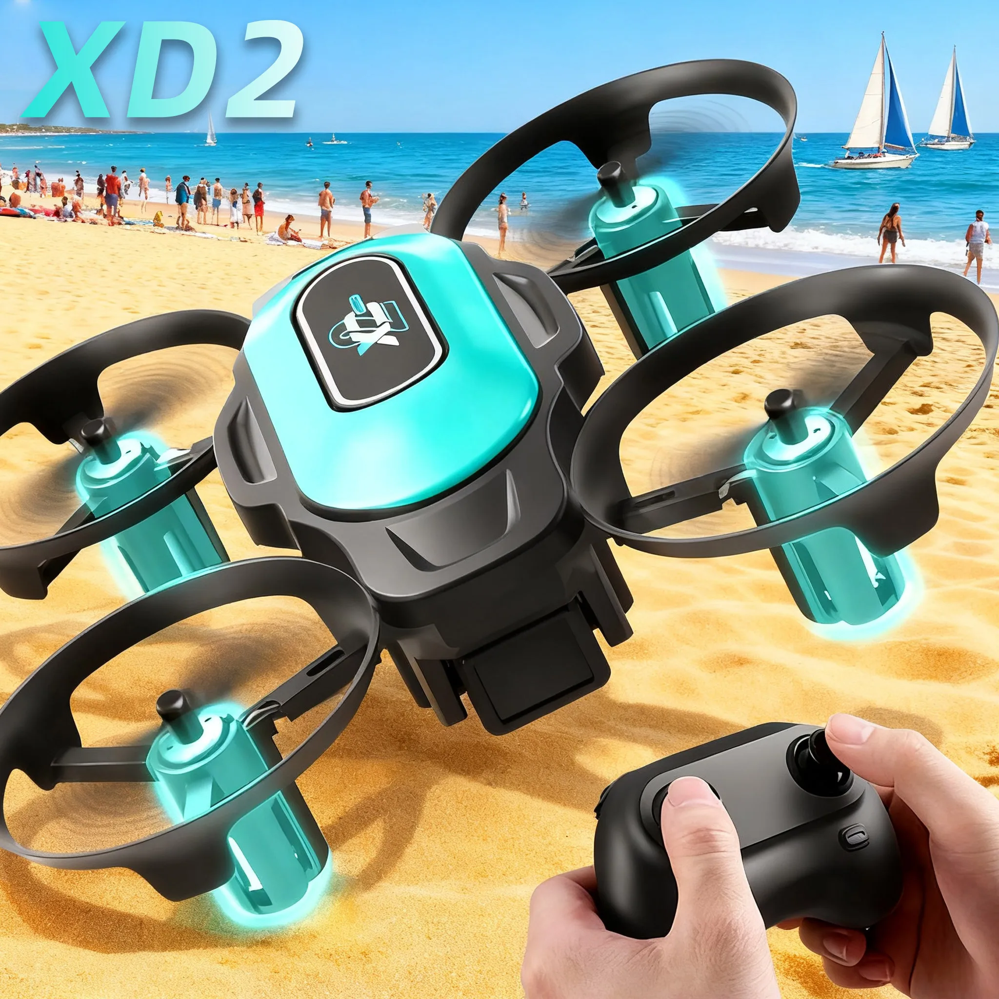 Drone Racing Camera - XD2 Mini-Drohne, 360 ° Stunt-Flips, LED-Nachtlichter,