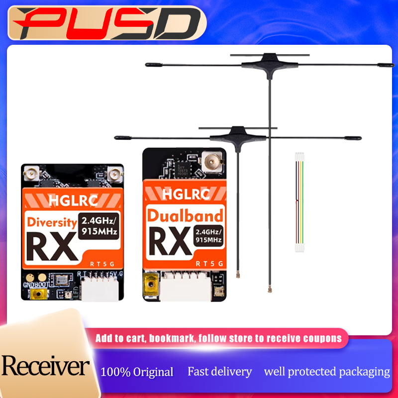 Drone Racing Receiver - HGLRC Dual-Band True-Diversity ELRS-Empfänger 915MHz/2,4GHz mit