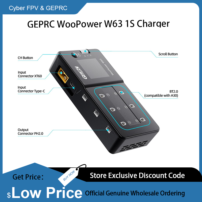 Drone Racing Charger - GEPRC WooPower W63 1S Ladegerät für