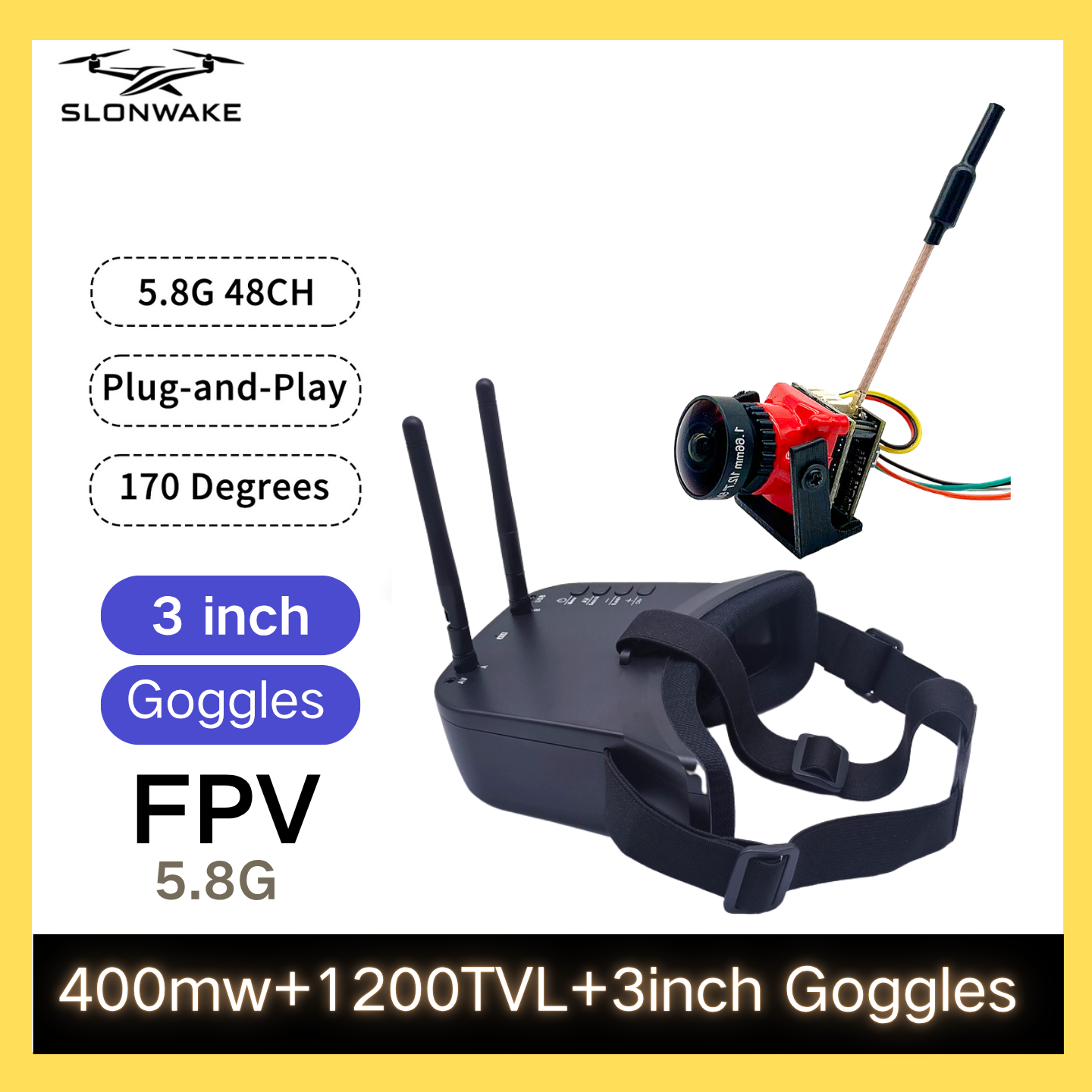Drone Racing Transmitter - SLONWAKE 5,8G 48CH FPV 400mw VTX