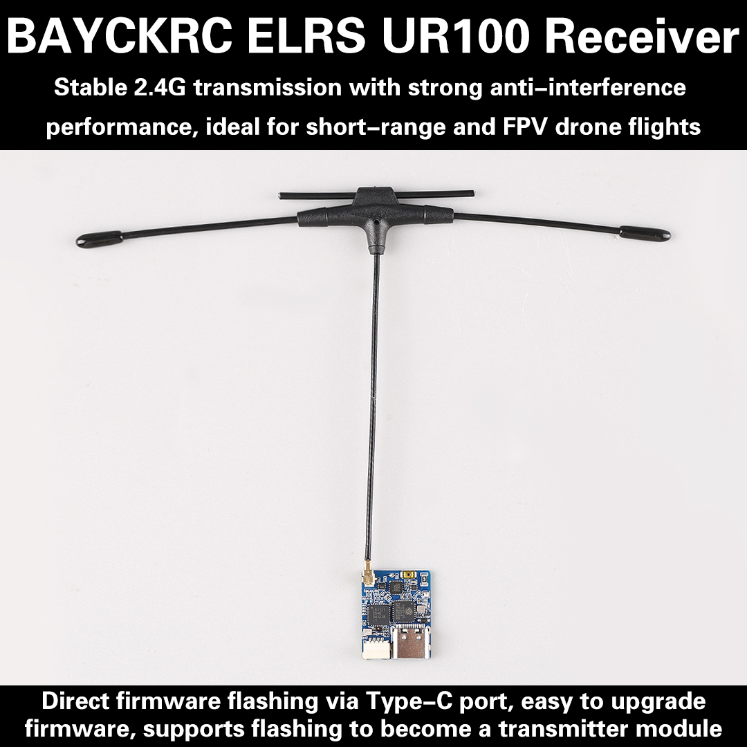 Drone Racing Frame - BAYCKRC UR100 ExpressLRS Dual-Band 2,4GHz 915MHz