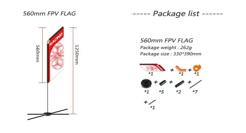 LDARC 500mm/765mm Rennstrecken – Drone Racing Flag Bewertung und Preis