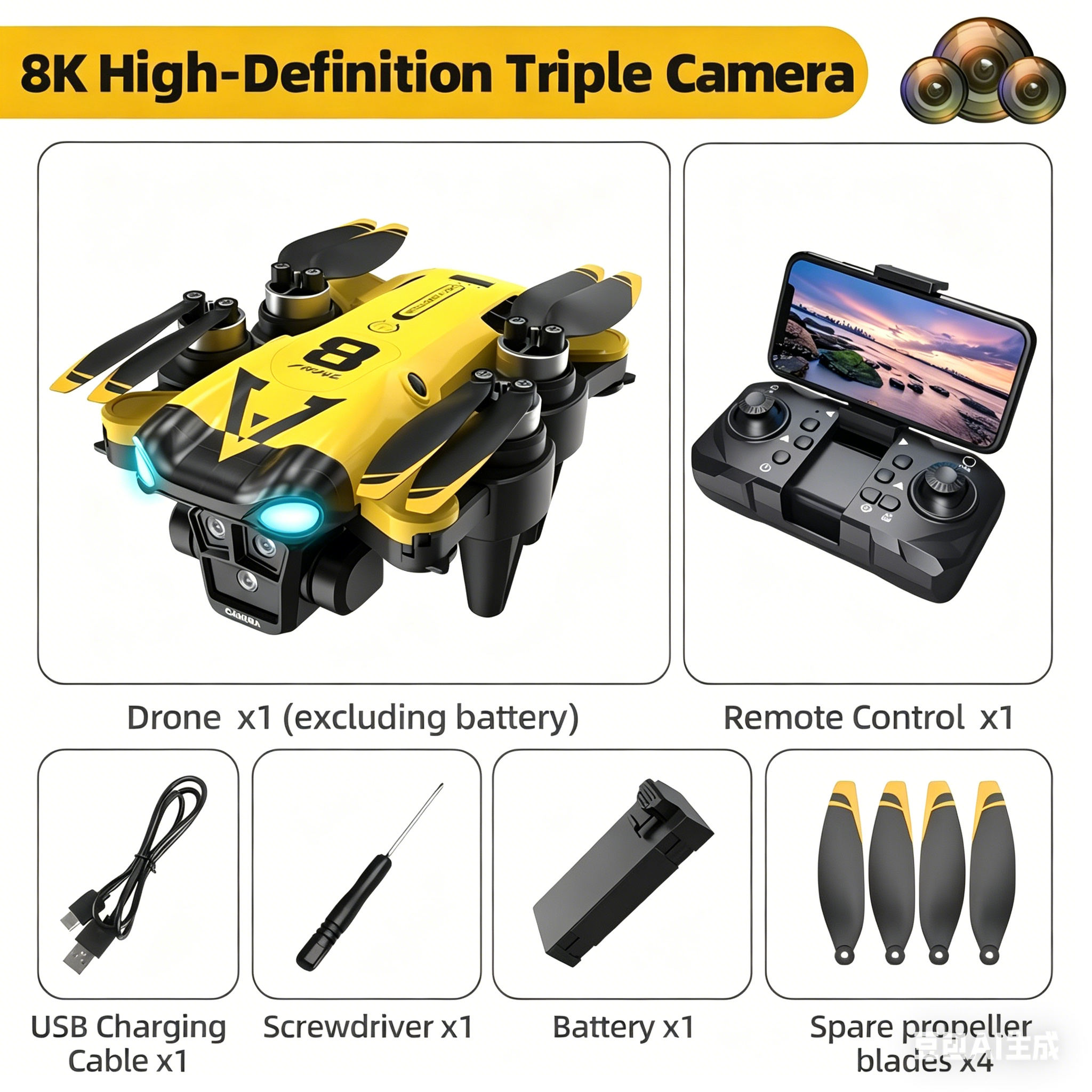Neuer Quadcopter mit drei Kame – Drone Racing Camera Bewertung und Preis