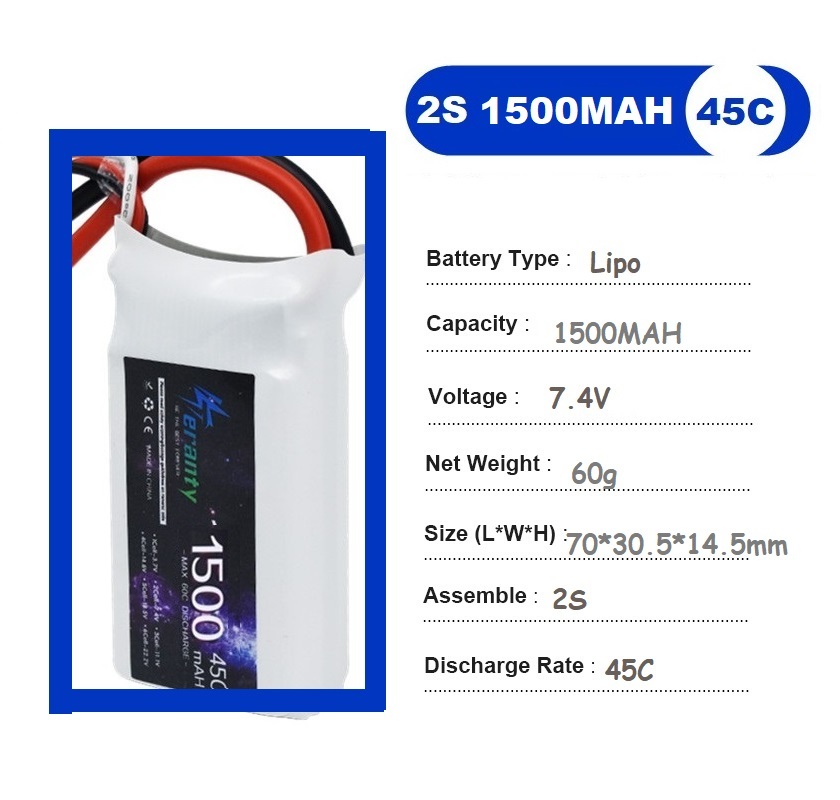 2PCS 7,4 V Lipo 2S Batterie 15 – Drone Racing Battery Bewertung und Preis
